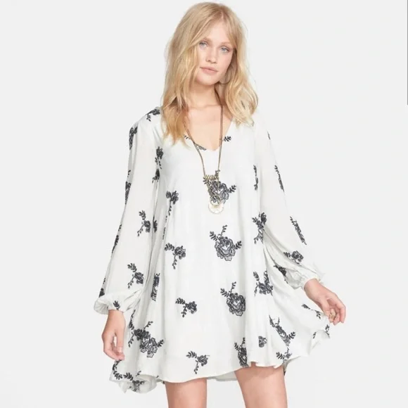 green emerald velvet dress Free People Santiago Embroidered Mini Dress Ivory L